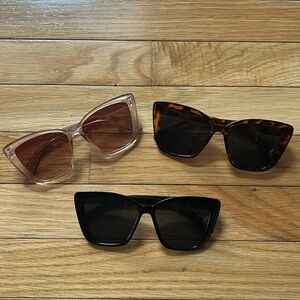 Oversized Cateye Sunglasses Set of 3